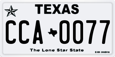 TX license plate CCA0077