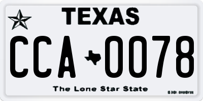 TX license plate CCA0078