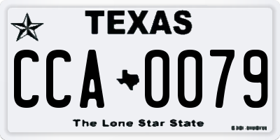 TX license plate CCA0079