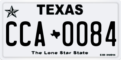 TX license plate CCA0084