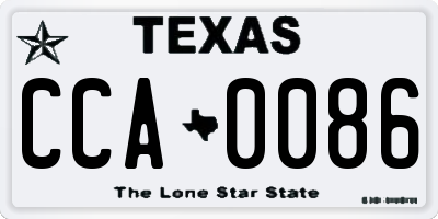 TX license plate CCA0086