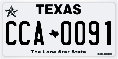 TX license plate CCA0091