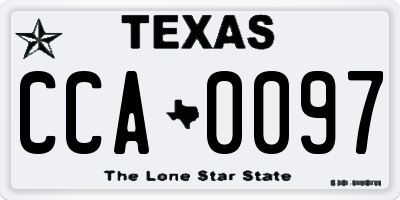 TX license plate CCA0097
