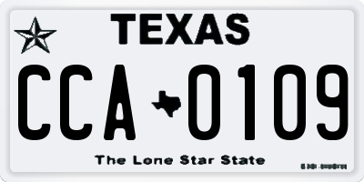 TX license plate CCA0109