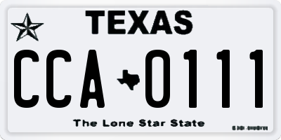 TX license plate CCA0111