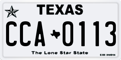 TX license plate CCA0113