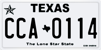 TX license plate CCA0114