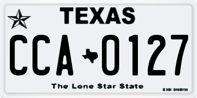 TX license plate CCA0127