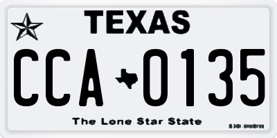 TX license plate CCA0135