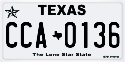 TX license plate CCA0136