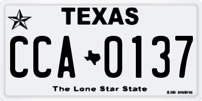 TX license plate CCA0137