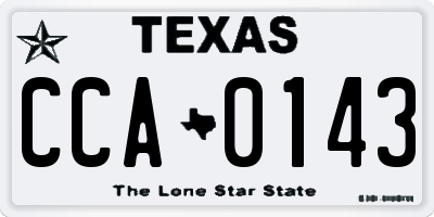 TX license plate CCA0143
