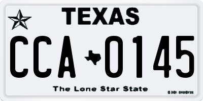 TX license plate CCA0145