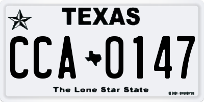 TX license plate CCA0147