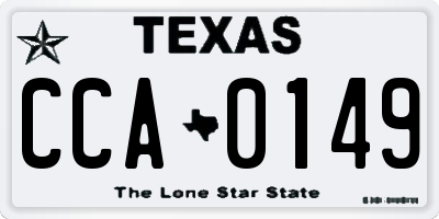 TX license plate CCA0149