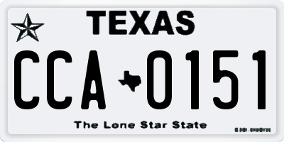 TX license plate CCA0151