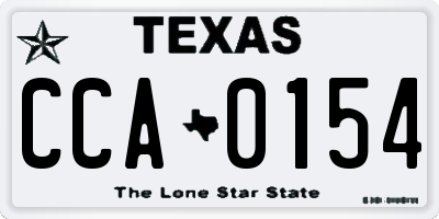 TX license plate CCA0154