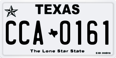 TX license plate CCA0161