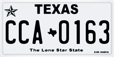TX license plate CCA0163