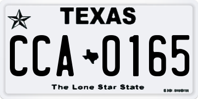 TX license plate CCA0165
