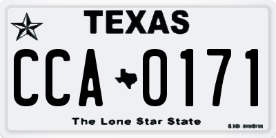 TX license plate CCA0171