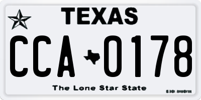 TX license plate CCA0178