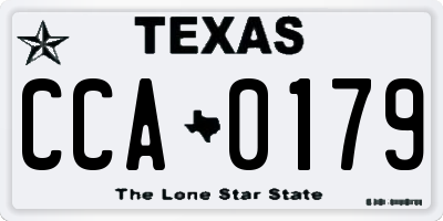 TX license plate CCA0179