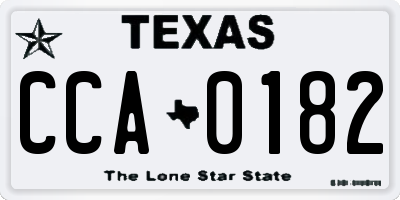 TX license plate CCA0182