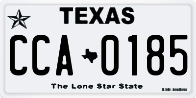 TX license plate CCA0185