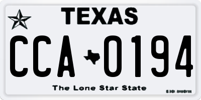 TX license plate CCA0194
