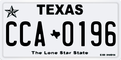 TX license plate CCA0196