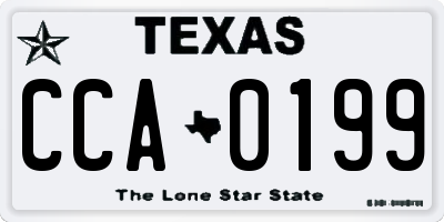 TX license plate CCA0199