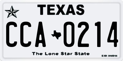 TX license plate CCA0214
