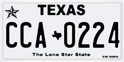 TX license plate CCA0224