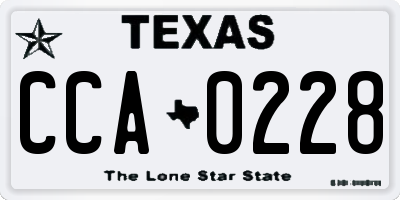 TX license plate CCA0228