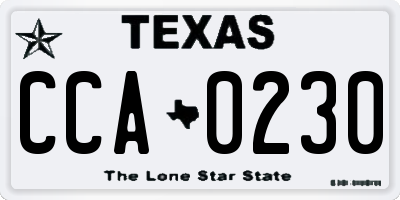 TX license plate CCA0230