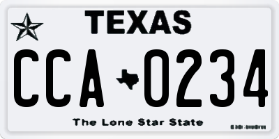 TX license plate CCA0234
