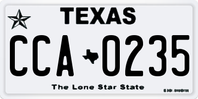 TX license plate CCA0235