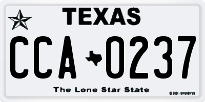 TX license plate CCA0237