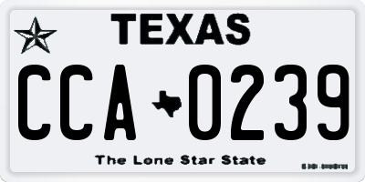 TX license plate CCA0239