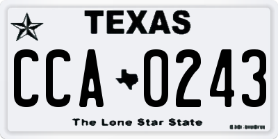 TX license plate CCA0243