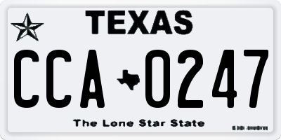 TX license plate CCA0247