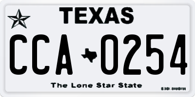 TX license plate CCA0254