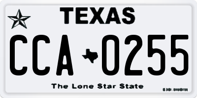 TX license plate CCA0255