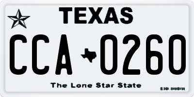 TX license plate CCA0260
