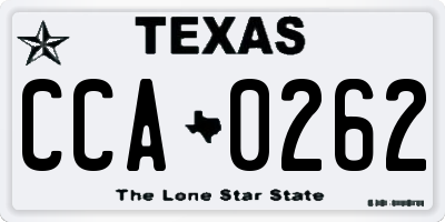 TX license plate CCA0262