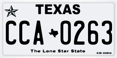 TX license plate CCA0263