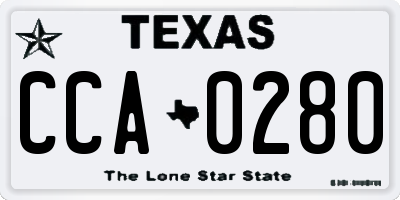 TX license plate CCA0280