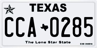 TX license plate CCA0285