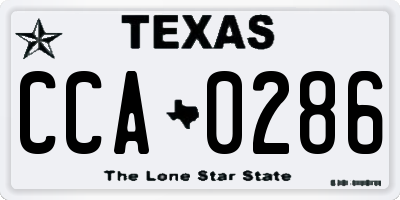 TX license plate CCA0286